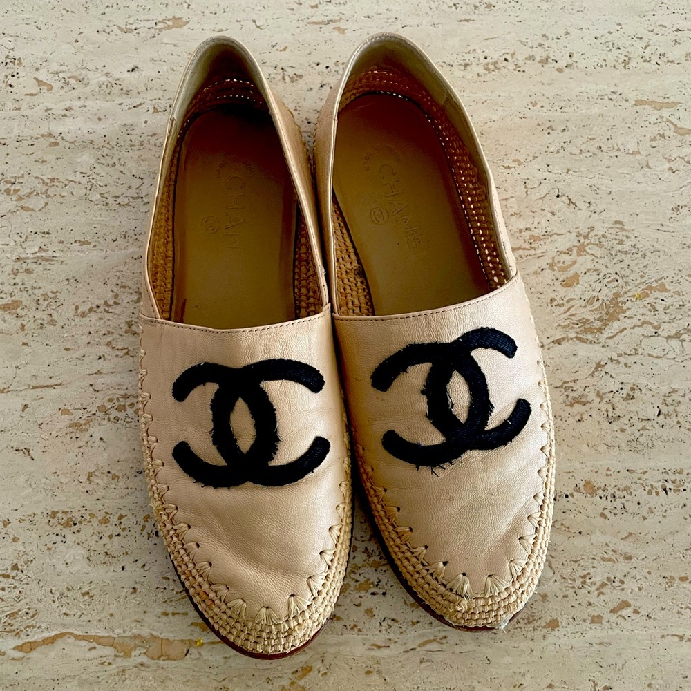 CHANEL Leather Espadrilles